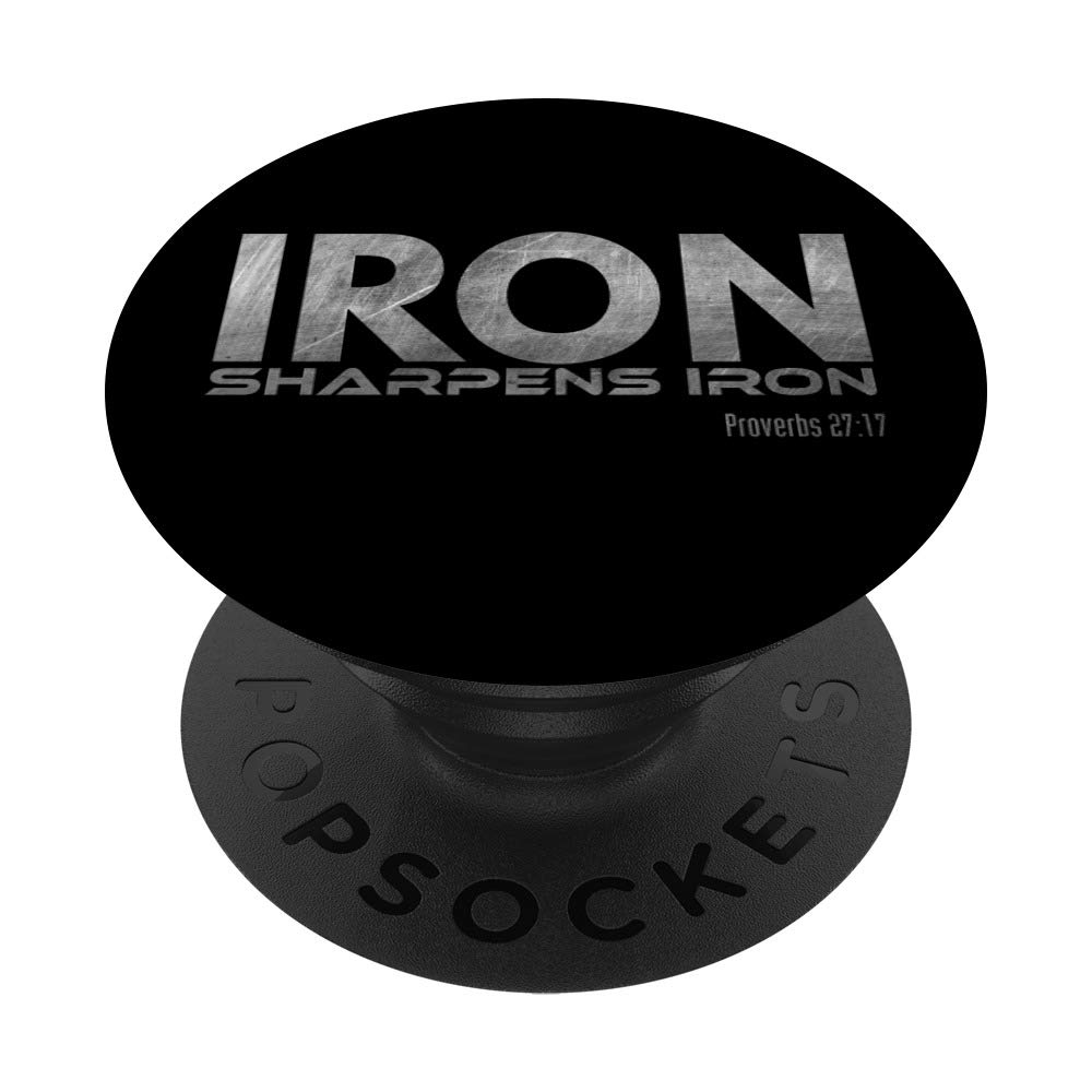 Iron Sharpens Iron PopSockets PopGrip - Interchangeable Phone & Tablet Stand with Swappable Top - Perfect for Daily Use, Travel, and Hands-Free Viewing