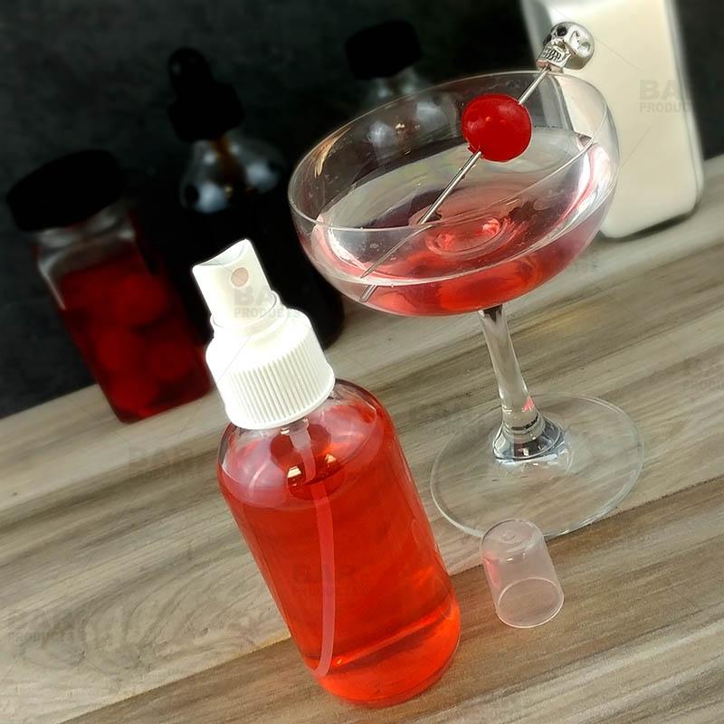4oz Clear Boston Round Craft Bartending Bottle with White Atomizer – Perfect for Cocktails, Essential Oils & DIY Beauty Products
