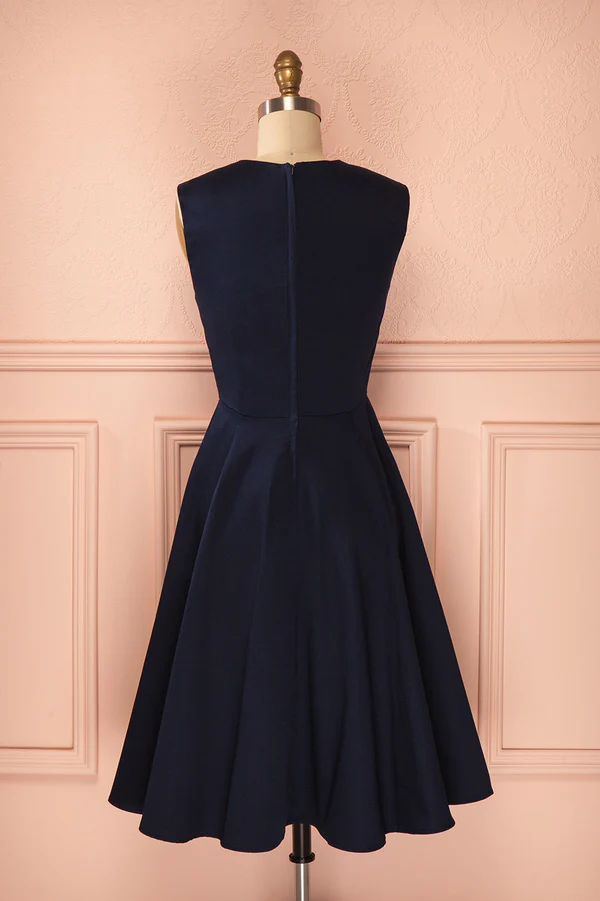 Dark Navy Short Homecoming Dress J3875 - Elegant A-Line Prom Dress for Teens, Perfect for Homecoming, Prom, and Formal Events