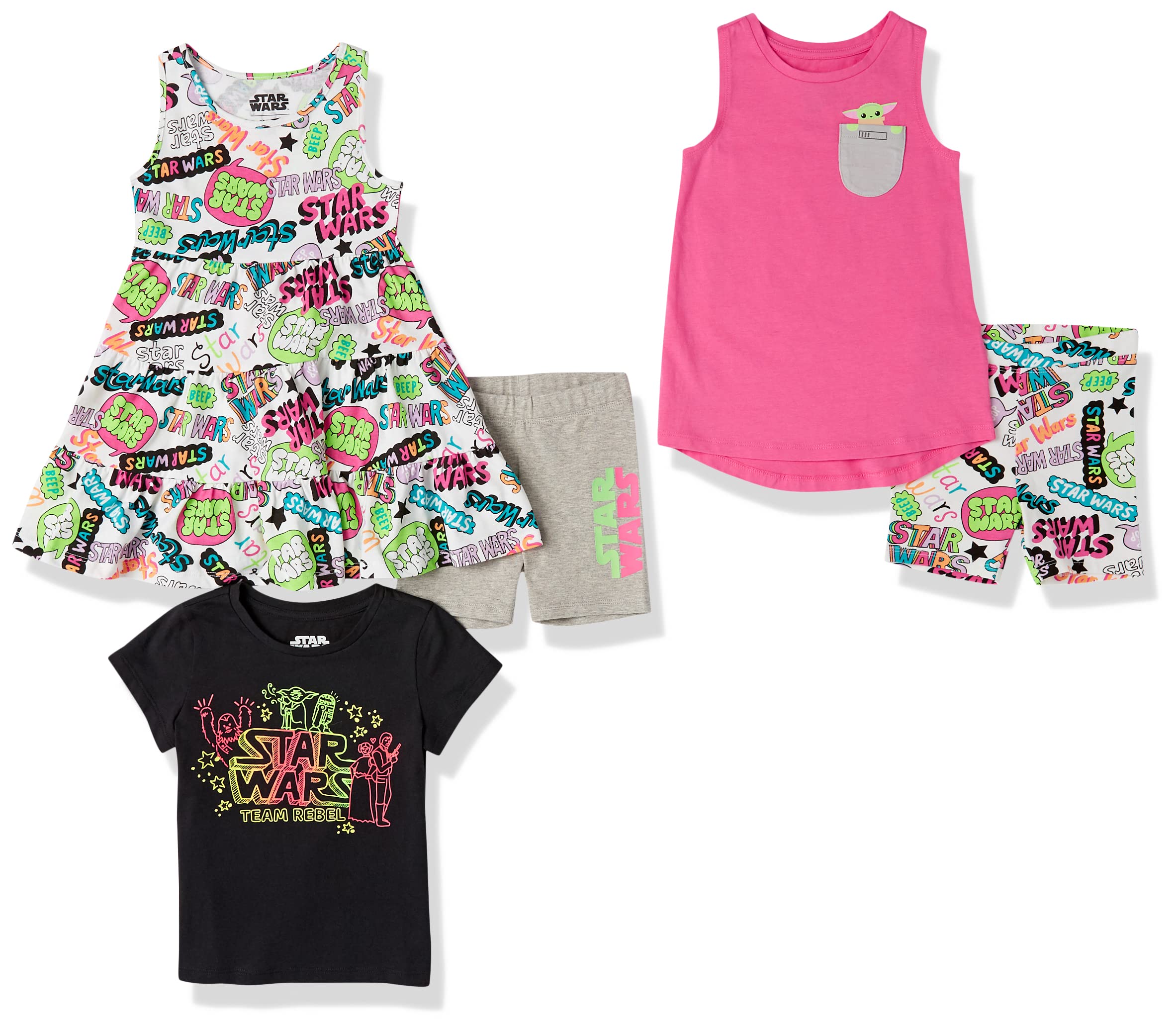 Disney Marvel Star Wars Frozen Princess Girls & Toddlers Mix-and-Match Outfit Sets - Amazon Essentials | Perfect for Birthday Parties, Halloween Costumes & Everyday Play