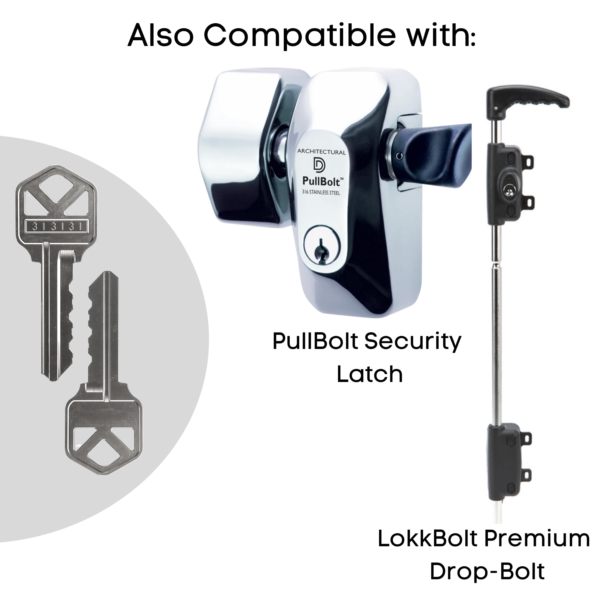 Magna Latch Series 3 Replacement Key 313131 for Magna-Latch & Lokklatch Pool Gate Locks - Forward Facing Keyhole (New Style) - Includes Robby's Cloud Key Float Keychain (1 Pack) - Perfect for Pool Safety, Backyard Security and Childproof Gate Access