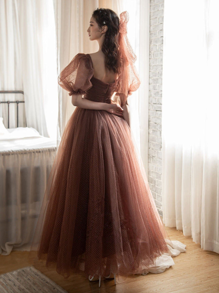Elegant A-Line Tulle Long Prom Dress for Girls - Formal Party Gown with Flowy Skirt | Perfect for Homecoming, Prom Night, and Special Occasions