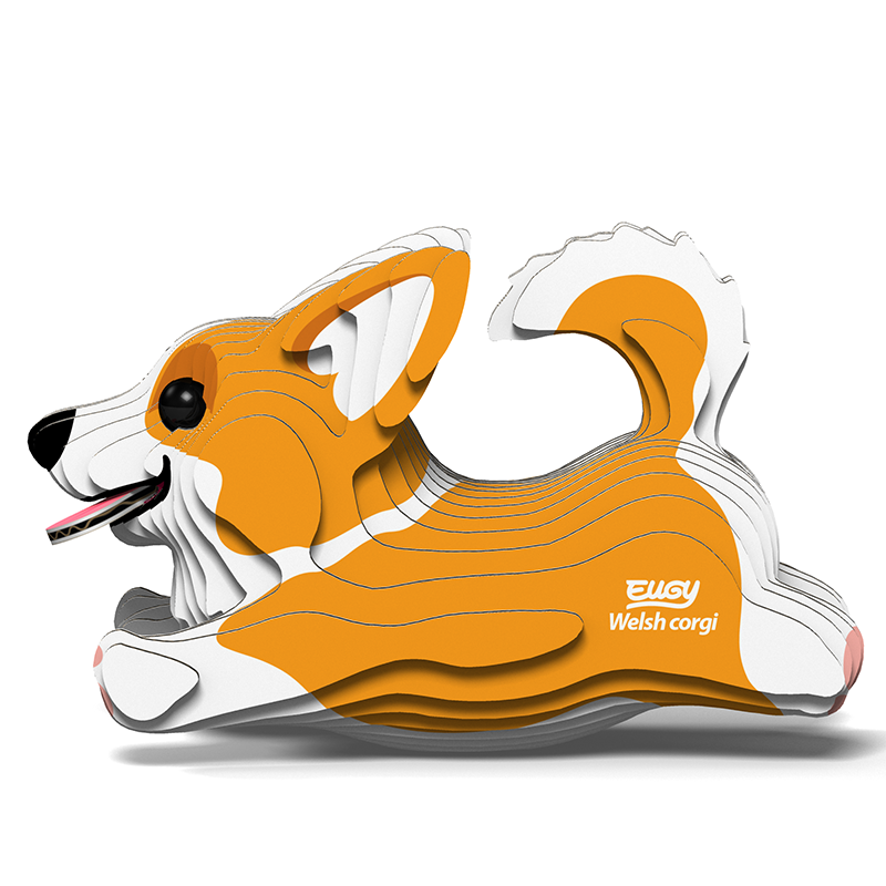 Eugy 3D Cardboard Model Kit - Build Your Own Welsh Corgi Dog Puzzle | DIY Animal Craft for Kids & Adults | Perfect for Home Decor, Gifts & Educational STEM Activities