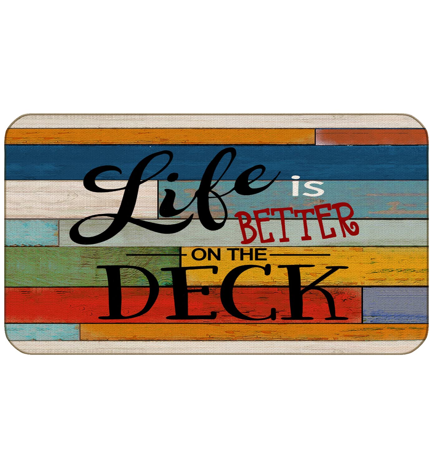 Farmhouse Style 17x30 Inch Indoor Outdoor Doormat - Non-Slip Entrance Mat for Deck, Lake House, Bedroom & Home Decor - Perfect for Front Door, Patio & Mudroom