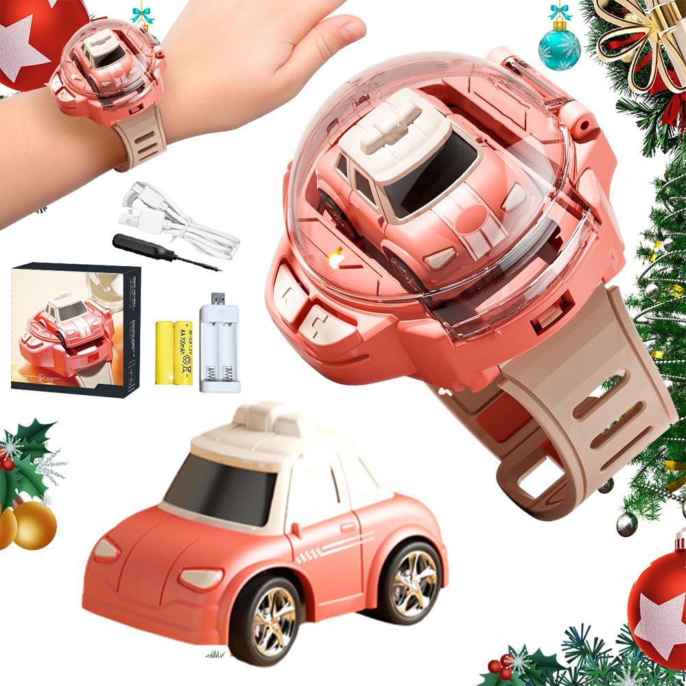 2025 New 2.4GHz Remote Control Car Watch Toy - Mini Racing Wrist RC Car for Kids & Adults | Christmas Birthday Gift (Pink) | Perfect for Indoor Play, Office Desk Fun & Surprise Gifts