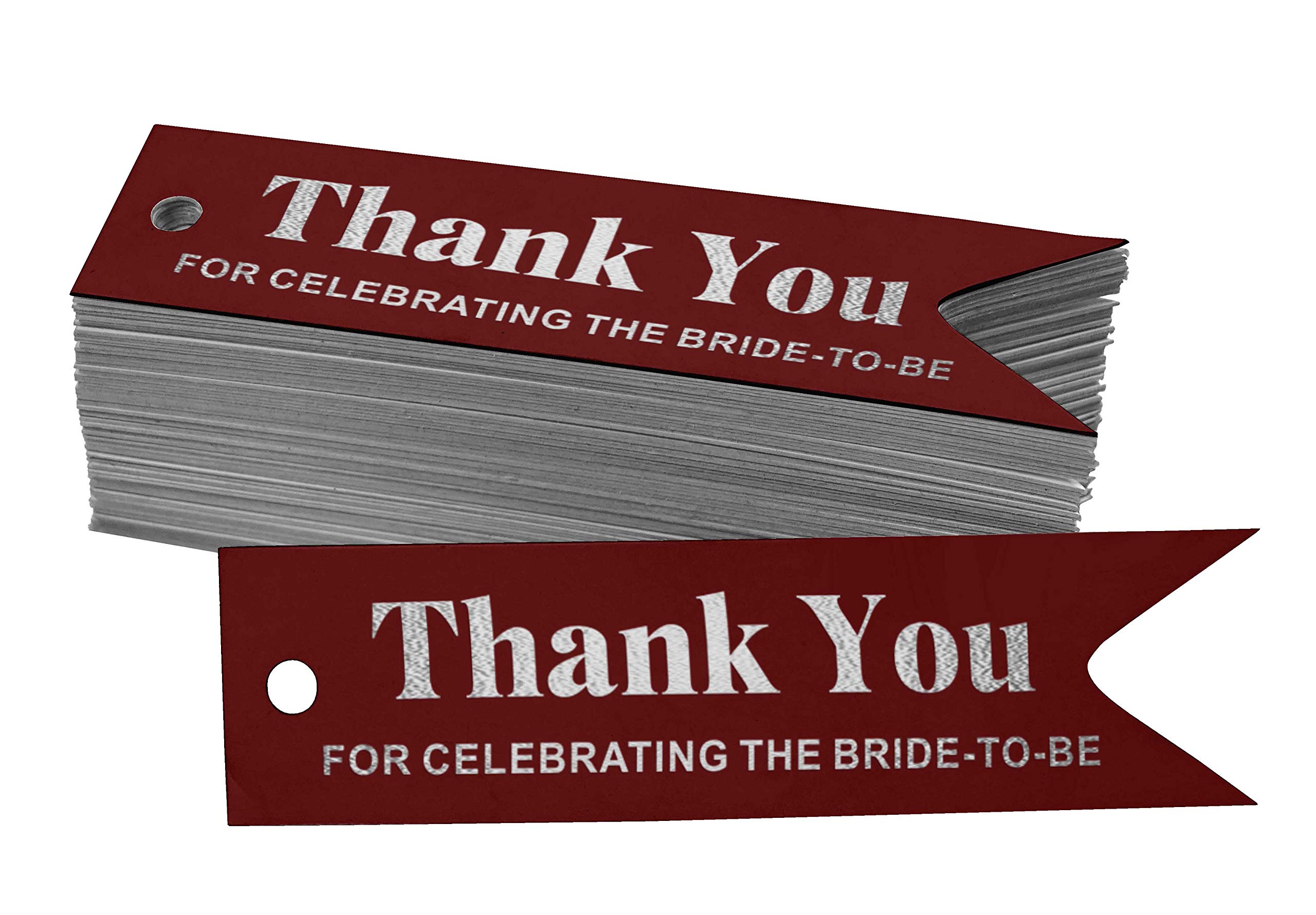 50pcs Silver Foil Bridal Shower Thank You Tags - Elegant Wedding Favor Hang Tags for Bride-to-Be Celebrations | Perfect for Bridal Party Decorations, Gift Wrapping & Shower Favors