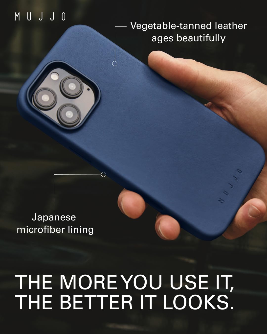 Premium Magsafe Compatible Leather Phone Case for iPhone 16 Pro Max - Slim European Leather Cover with Enhanced Protection for Phone & Camera Lens (Monaco Blue) | Perfect for Business Professionals & Daily Commuters