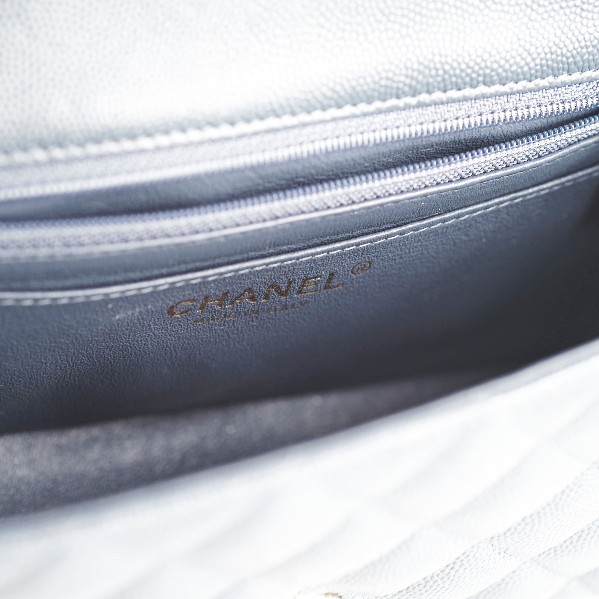Chanel Caviar Leather Mini Rectangular Flap Bag in Grey - Perfect for Evening Events & Luxury Fashion Accessories