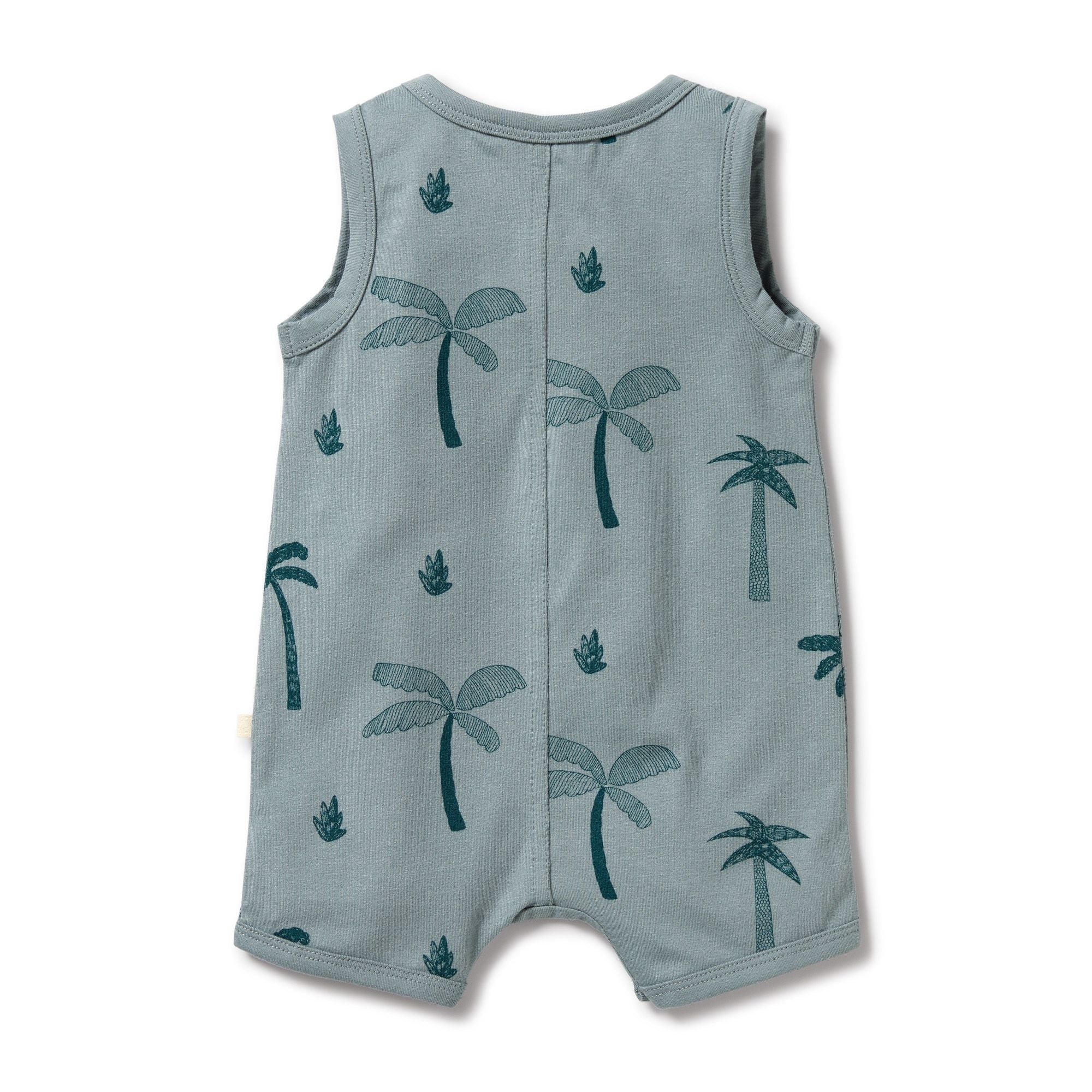 Wilson + Frenchy Organic Sleeveless Henley Romper - Soft Cotton Baby Jumpsuit for Boys & Girls | Perfect for Summer Playdates, Beach Days & Palm Tree Photo Shoots
