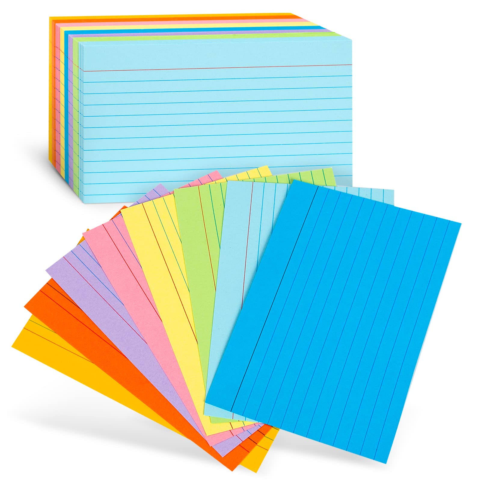 Koogel 272PCS Colorful Index Flash Cards - Ruled Study Notecards for Learning, Note Taking & To-Do Lists | Perfect for Students, Office & Classroom Organization