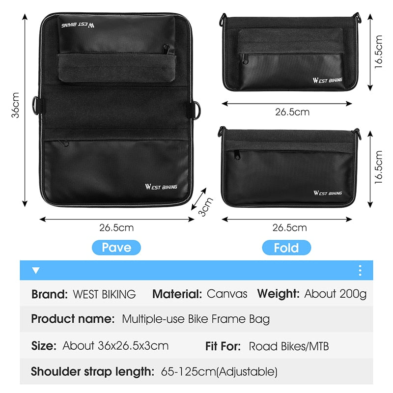**Durable Bicycle Frame Bag - Waterproof MTB & Road Bike Storage Pouch for Repair Tools, Phone & Essentials - Perfect for Mountain & Urban Cycling Adventures**