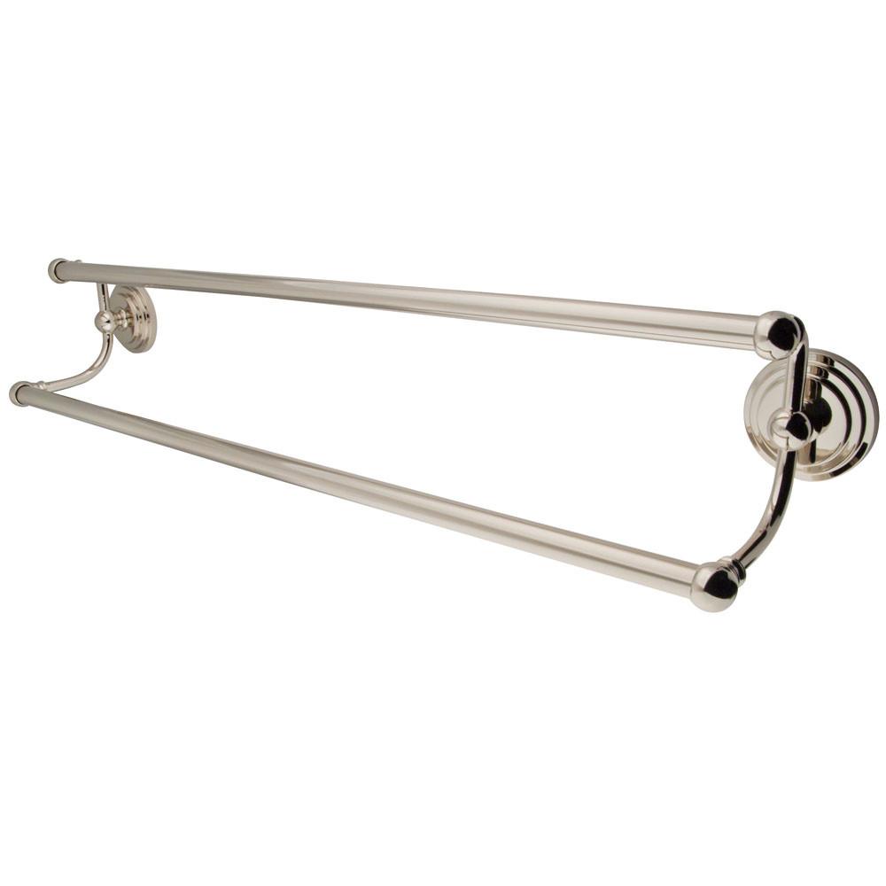 Polished Nickel 24-Inch Double Towel Bar Rack - Bathroom Accessories BA2713PN for Modern Bathroom & Spa Decor