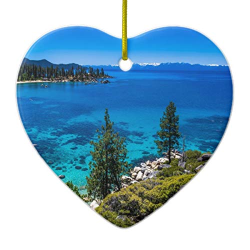 Handmade Lake Tahoe Ceramic Ornament - Beautiful Souvenir & Gift for Christmas, Home Decor, Travel Keepsake - Perfect for Holiday Tree, Mantel Display, or Office Decoration