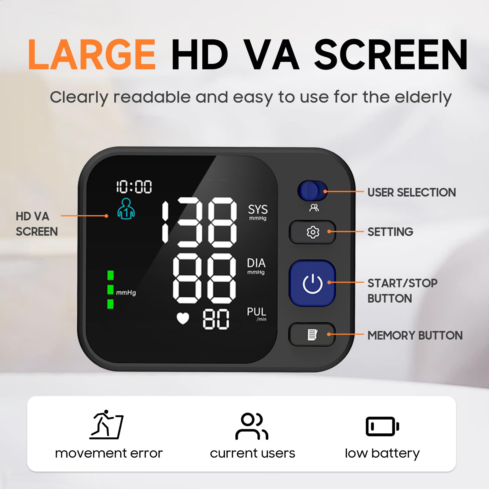 Automatic Wrist Blood Pressure Monitor with Backlit Display - Adjustable Cuff, 2x99 Memory Storage & Carrying Bag | Home & Travel Use for Adults & Seniors