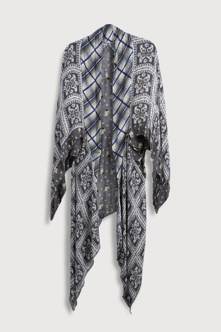 Floral Paisley Patchwork Cut Out Kimono Cardigan - Boho Chic Lace Trim Cover Up for Women - Perfect for Beach, Festival, and Summer Outfits