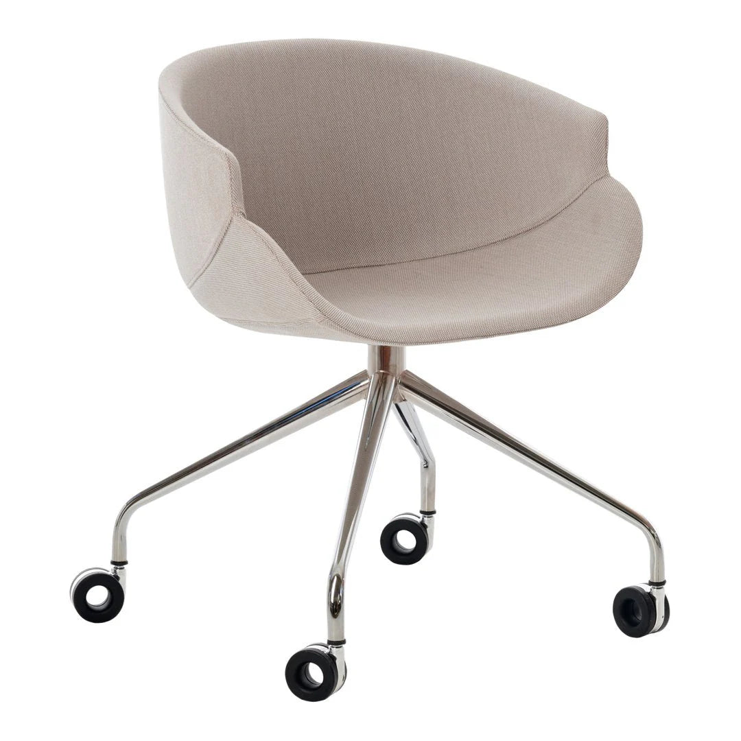 Bix Dining Chair with Caster Base by B Line - Modern Rolling Office Chair for Home & Restaurant Use