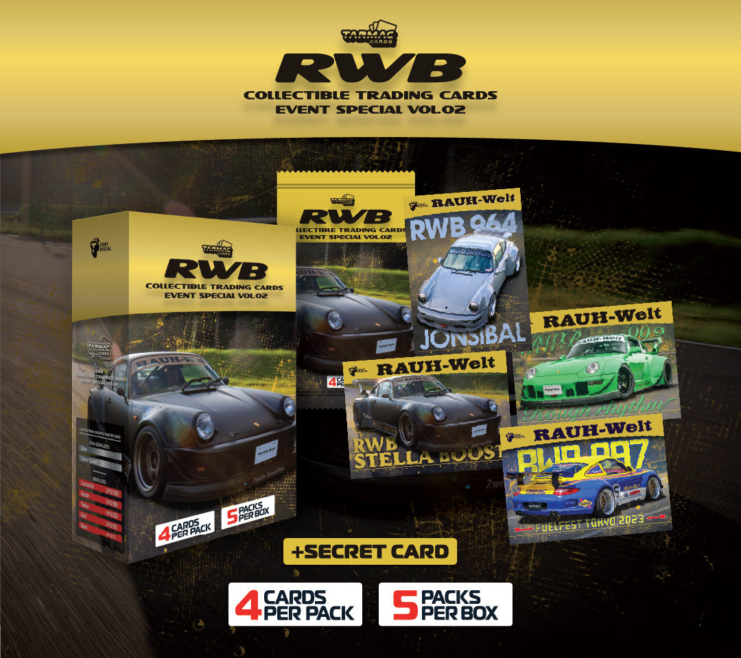 Tarmac Cards Event Special Pack RWB Vol.02 Box - Premium Collectible Trading Cards for Car Enthusiasts - Perfect for Gifts, Trading, and Display at Home or Office