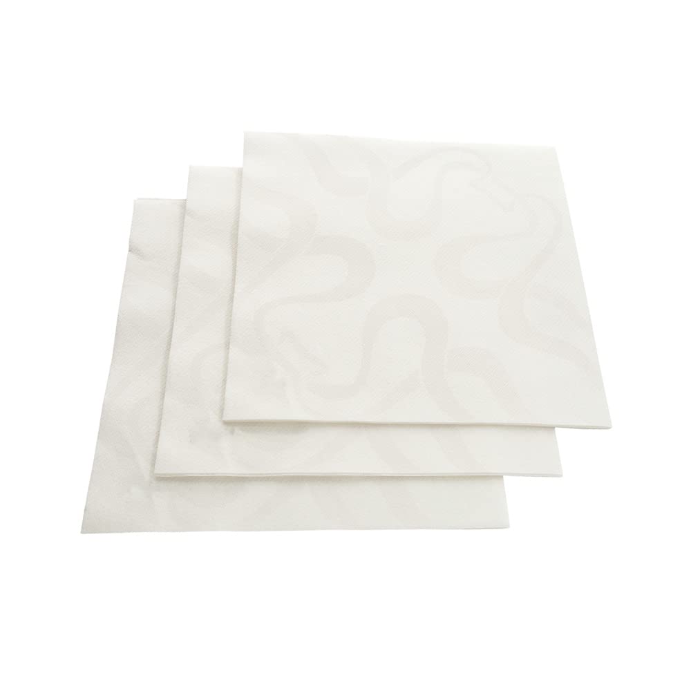 Restaurantware Luxenap 15.75 Inch Disposable Napkins - 600 Soft Linen-Like Paper Napkins | Premium Absorbent Air-Laid White with Vintage Pattern | Pre-Folded for Dinner Parties, Weddings & Events