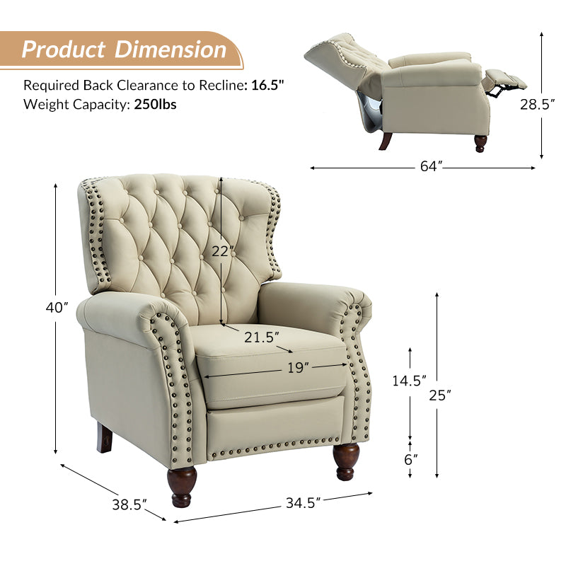 Premium Genuine Leather Oversized Recliner Chair for Living Room - Comfortable Lounge Chair for Home Theater, Reading Nook & Relaxation