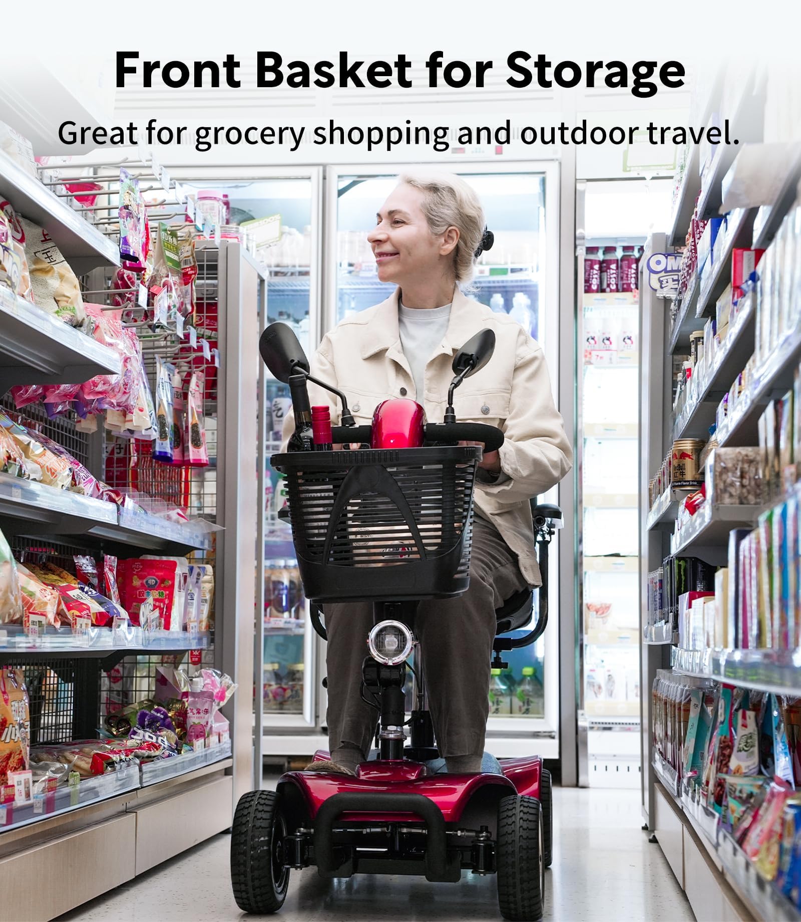 Best Foldable 4-Wheel Mobility Scooter for Seniors & Adults - Electric Powered Handicap Scooter with Comfort Seat | Indoor & Outdoor Use for Shopping, Travel & Daily Mobility
