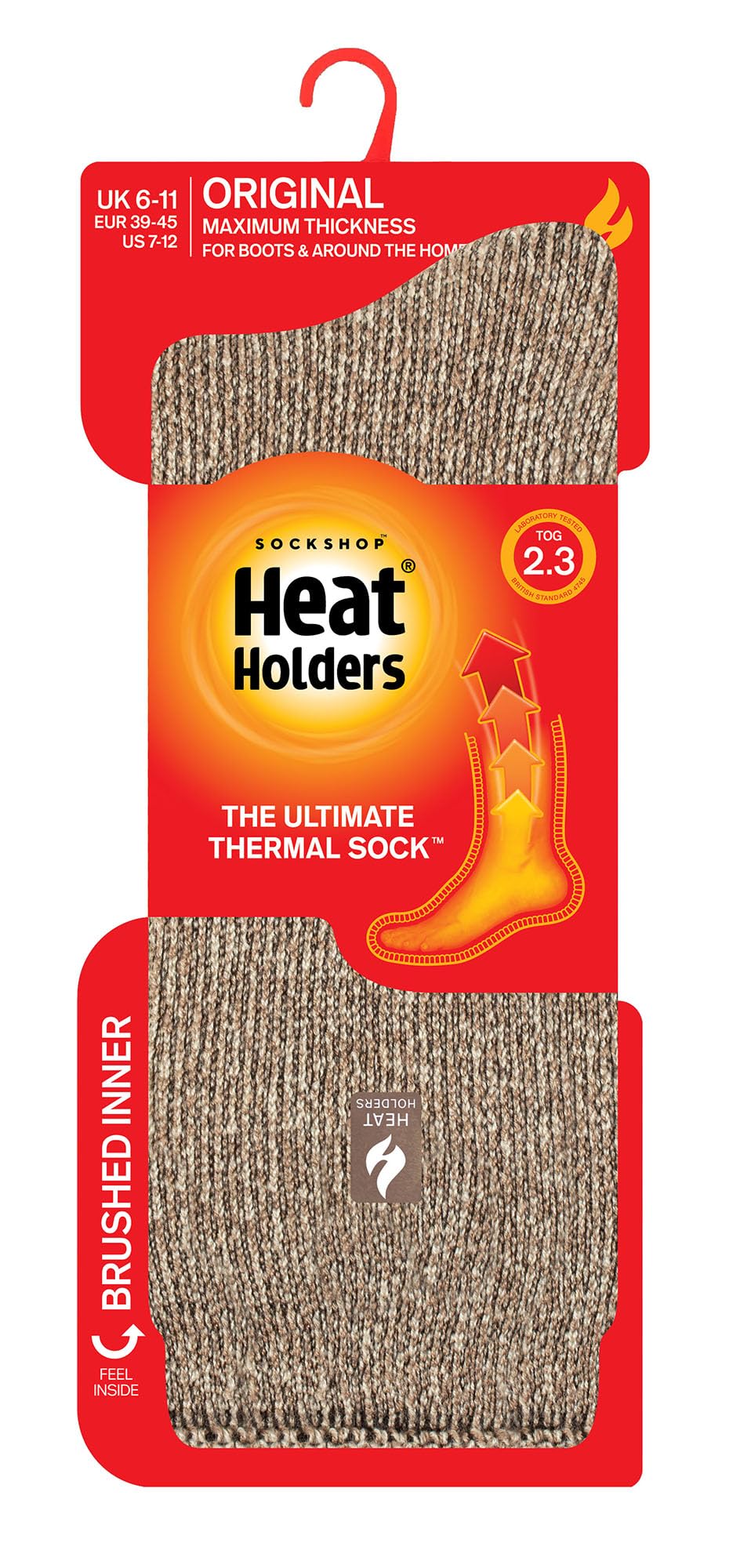 HEAT HOLDERS Men's Thermal Socks - Ultra Warm 2.3 TOG Winter Crew Socks for Cold Weather | Perfect for Skiing, Hiking & Outdoor Activities