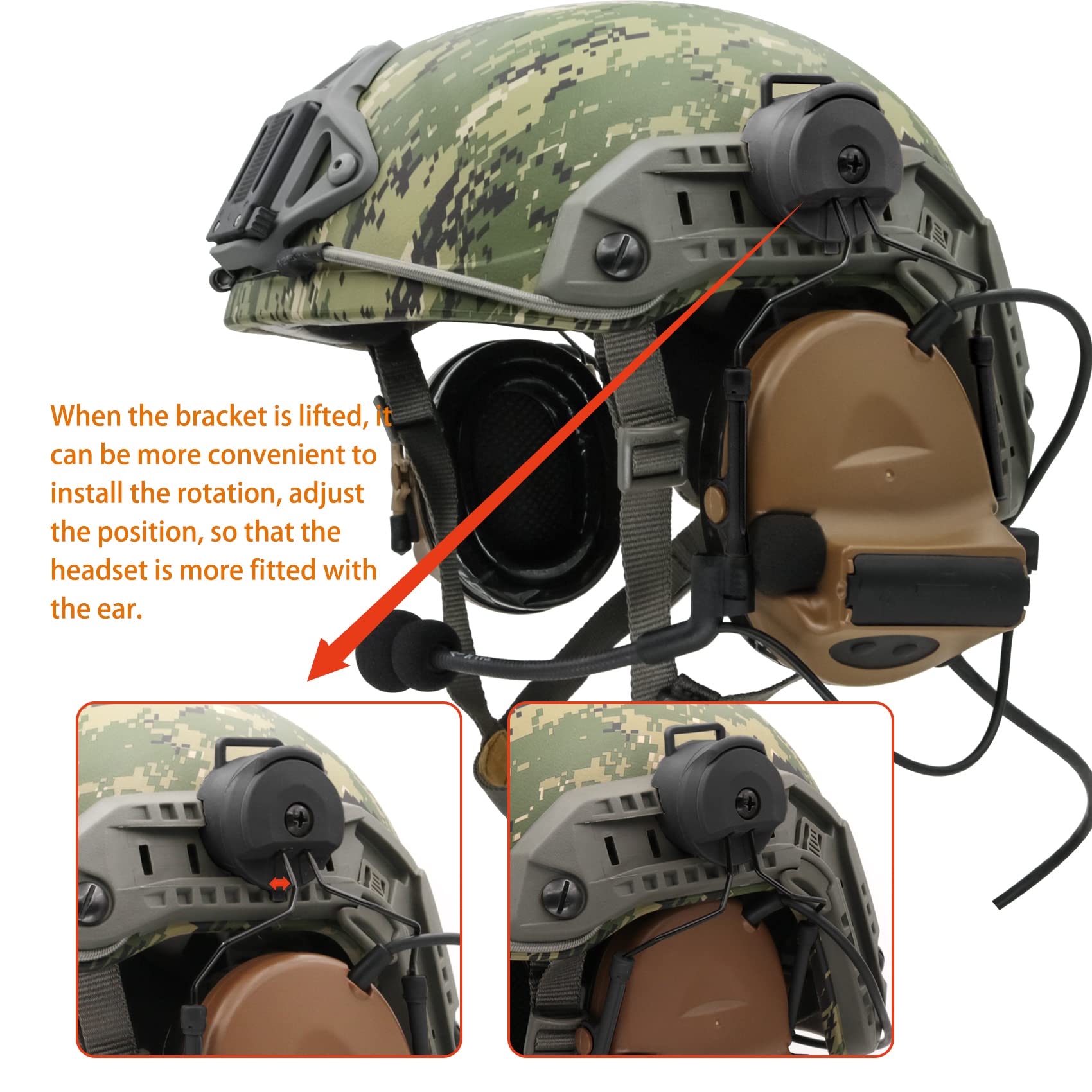 COMTA 2 Tactical Headset with U94 PTT 2pin Connector - Noise Canceling Military Headphones for Airsoft, Hunting & Shooting - Perfect for Outdoor Adventures, Tactical Training & Combat Simulation