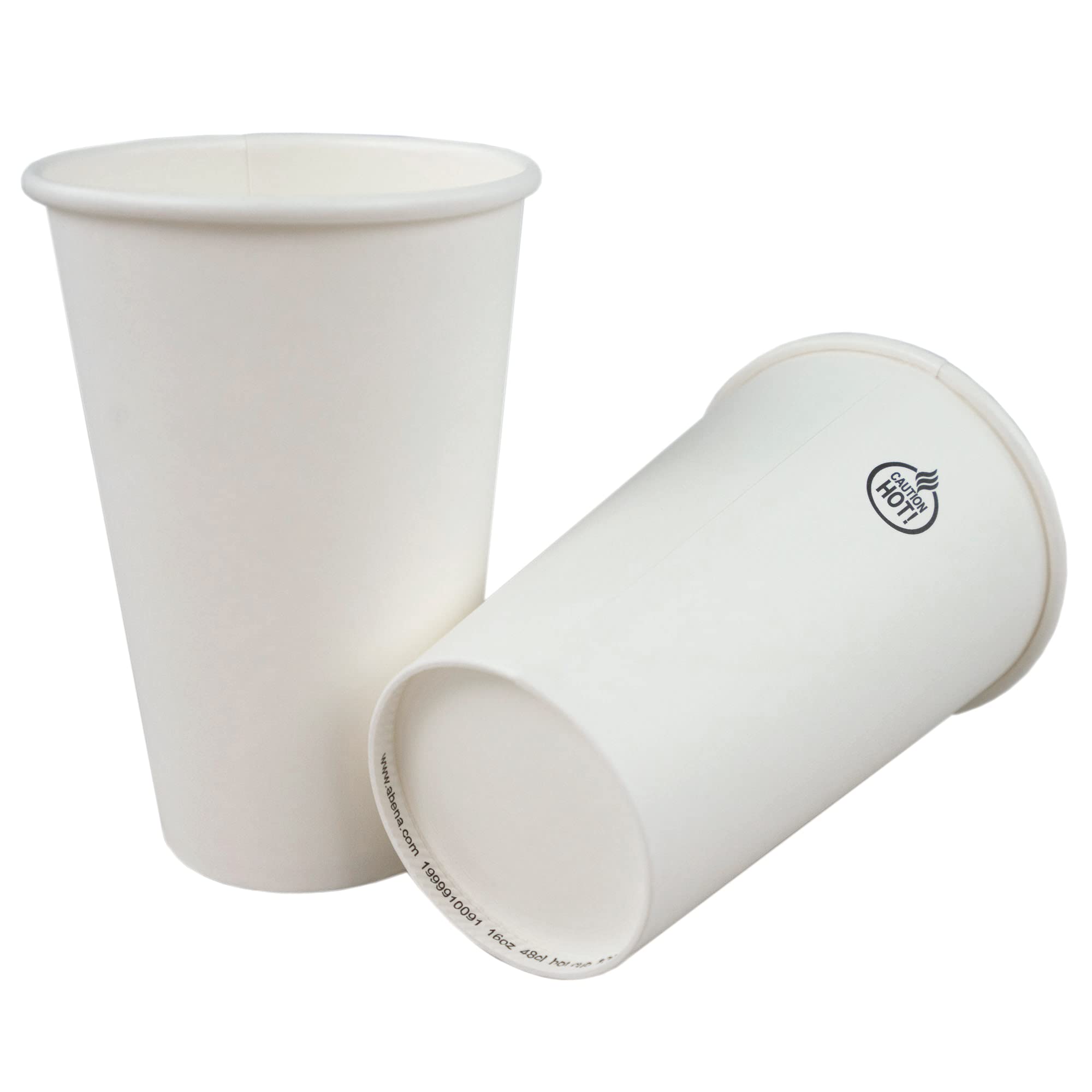 Abena Disposable Paper Coffee Cups 8oz 12oz 16oz - 1000 Pack Bulk Hot & Cold Drink Cups for Coffee Tea Party Office Restaurant Use