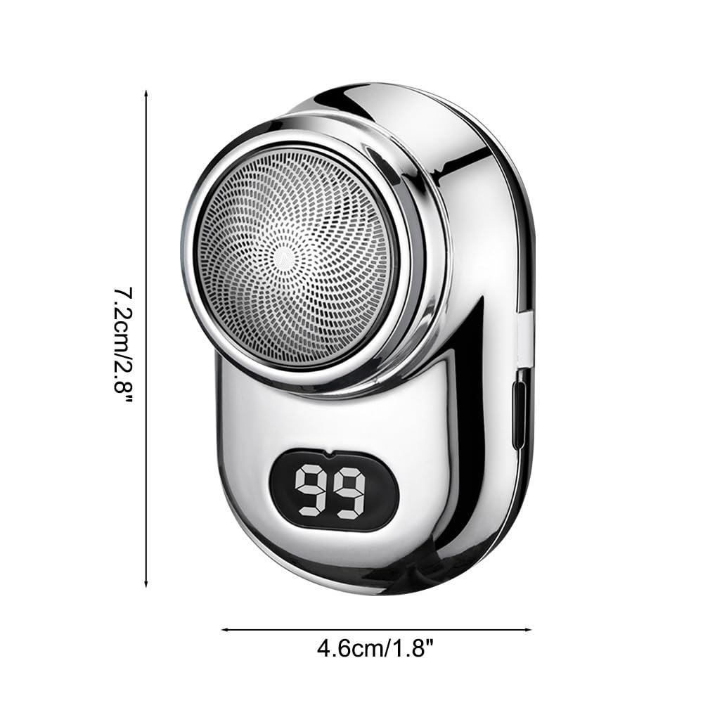 Mini Electric Shaver with Digital Display - Rechargeable Travel Razor for Men, Home & Office Use