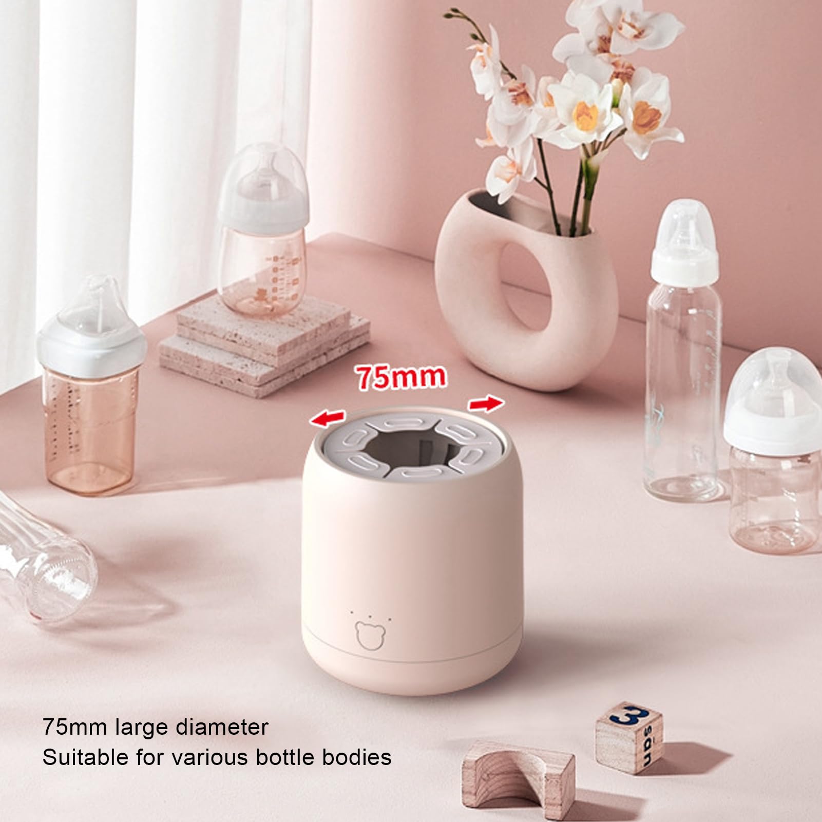 **Automatic Baby Bottle Shaker - Low Noise Infant Milk Powder Mixer for Gas & Foam Reduction - Perfect for Nighttime Feedings & Travel**