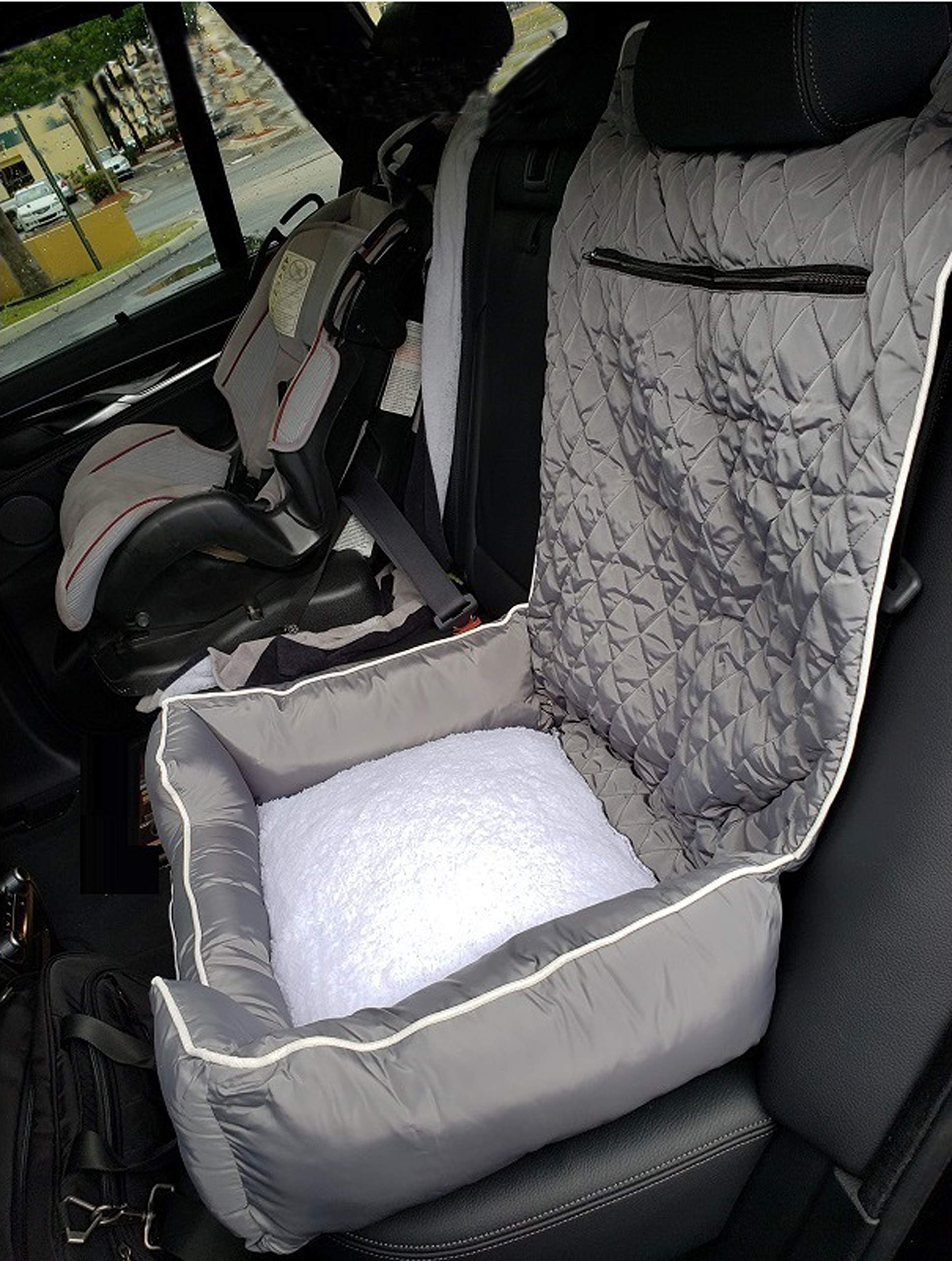 Pet2Go Grey Car Seat Cover for Dogs - Durable & Waterproof for Travel