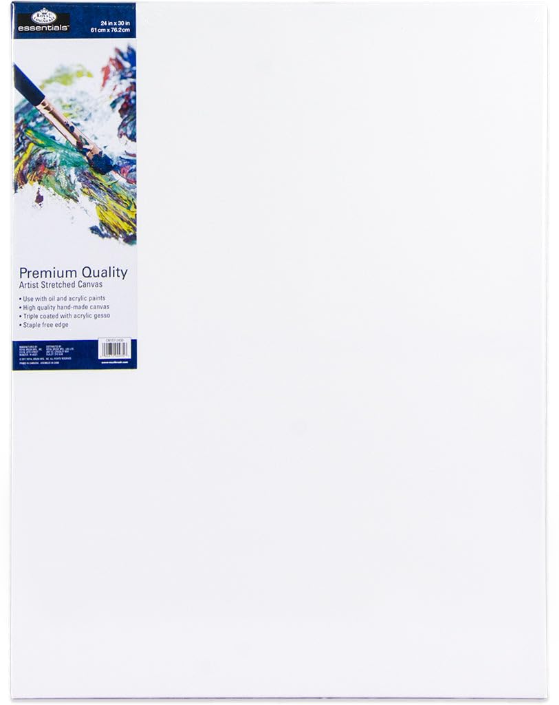 Royal Brush CNVST-2430 Essentials Premium Stretched Canvas - Professional Artist Canvas for Oil & Acrylic Painting - Perfect for Studio, Classroom & Home Art Projects