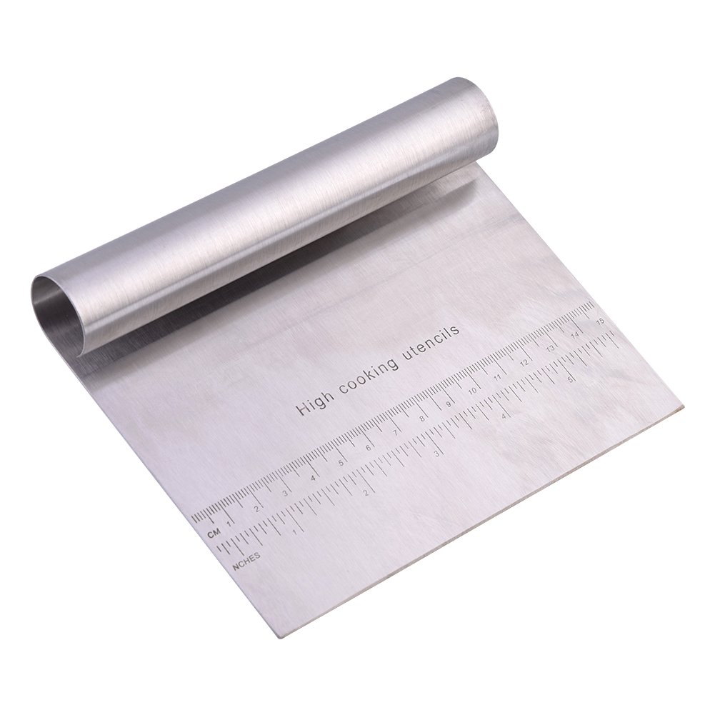 Premium Stainless Steel Pastry Scraper - Dough Cutter & Cake Decorating Tool for Baking - Perfect for Home Bakers, Professional Chefs & Pastry Making (Ideal for Cookies, Pies & Bread Dough)