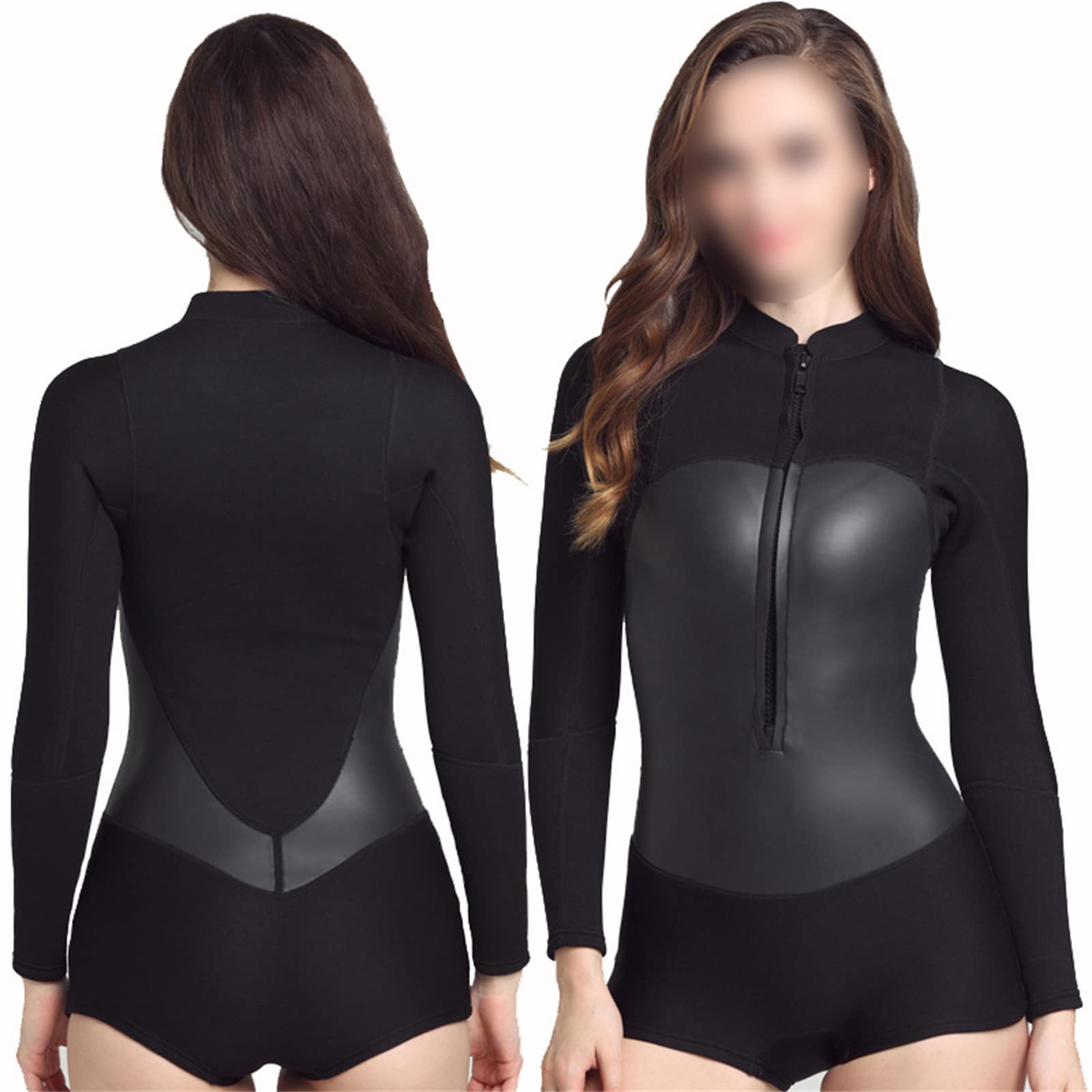 LOVEYAN 2MM Women's Neoprene Wetsuit - Full Body One Piece Swimsuit with Front Zip & Long Sleeves for Scuba Diving, Surfing, Snorkeling | Perfect for Water Sports, Beach Activities & Outdoor Adventures