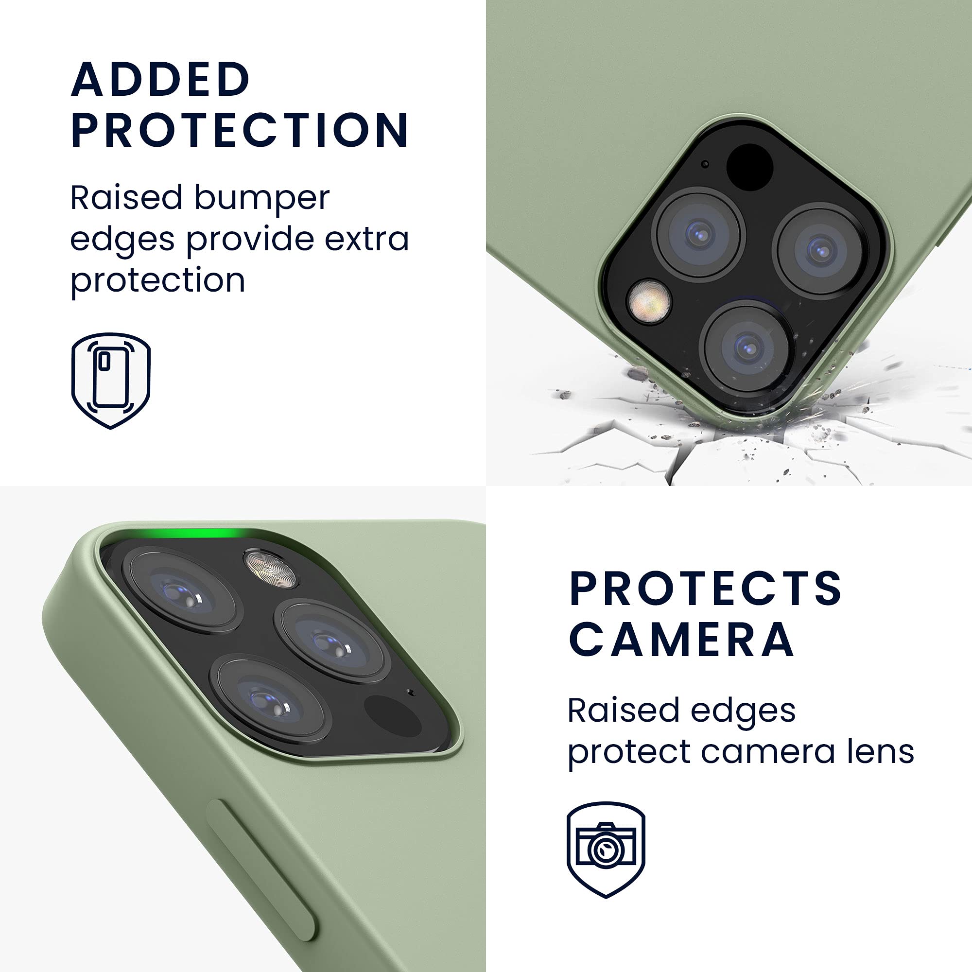kwmobile Premium TPU Silicone Case for Apple iPhone 12 & iPhone 12 Pro - Soft Protective Phone Cover in Gray Green - Perfect for Everyday Use & Drop Protection