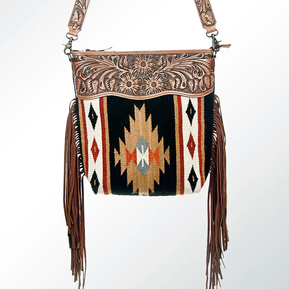 Stylish American Darling Black & Gold Aztec Crossbody Bag for Women | Trendy Boho Purse for Everyday Use, Parties & Travel Accessories