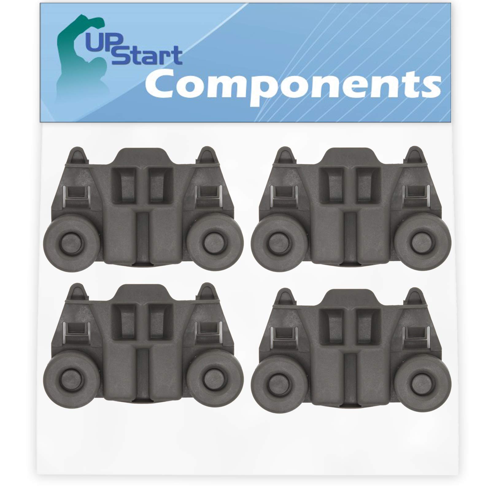4-Pack W10195417 Dishwasher Wheel Replacement - Compatible with AP6016764 & WPW10195417 Dishwasher Rack Rollers - UpStart Components Brand - Perfect for GE, Whirlpool, Maytag Dishwasher Repair and Maintenance