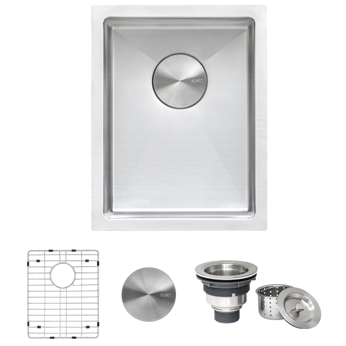 16 x 18 Inch Undermount Bar Prep Tight Radius 16 Gauge Stainless Steel Single Bowl Kitchen Sink - Perfect for Small Kitchens, Bars, and RV Use