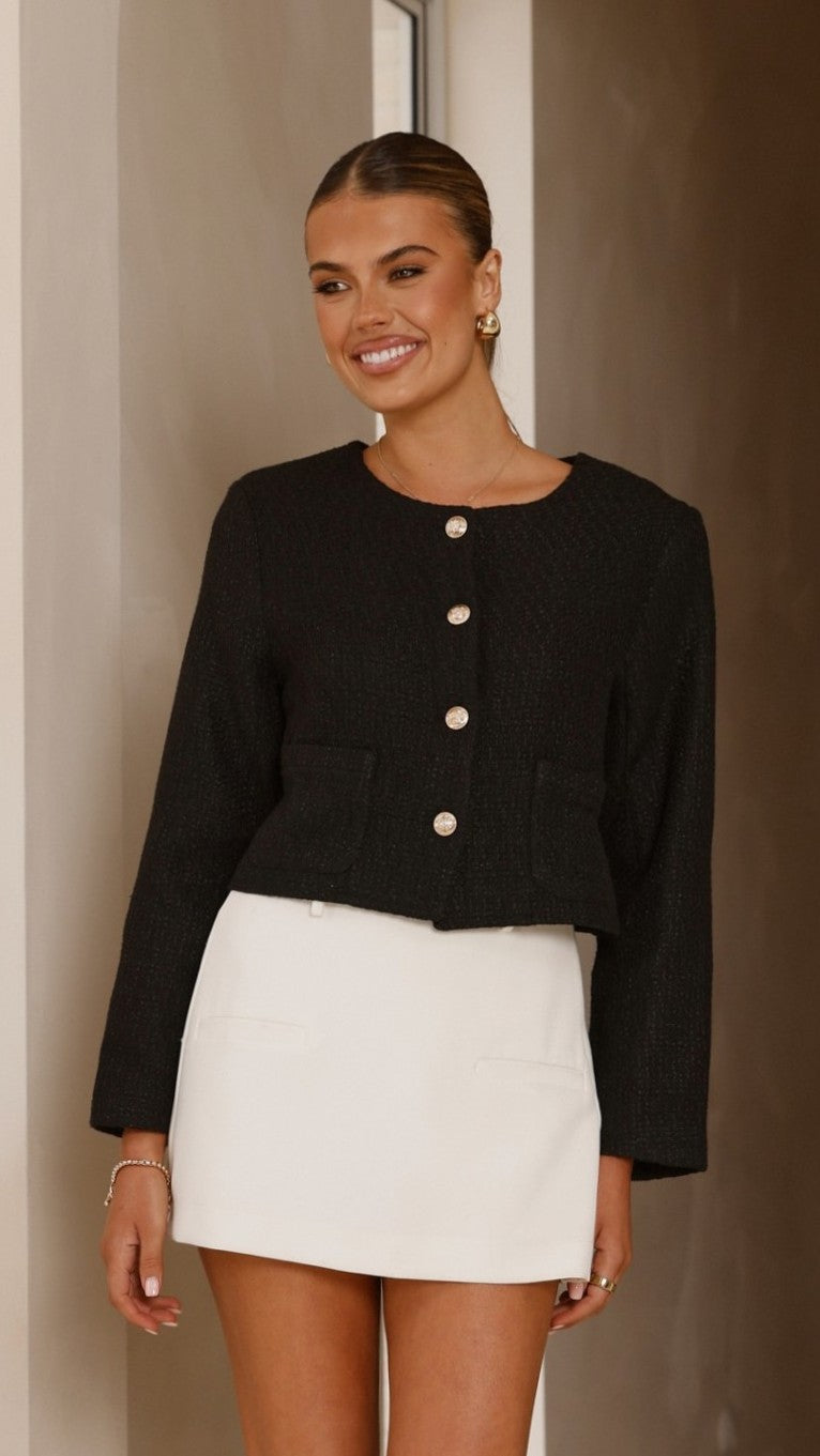 Laina Jacket for Women - Stylish Black Outerwear Coat for Fall & Winter | Perfect for Casual Outings, Work, and Travel