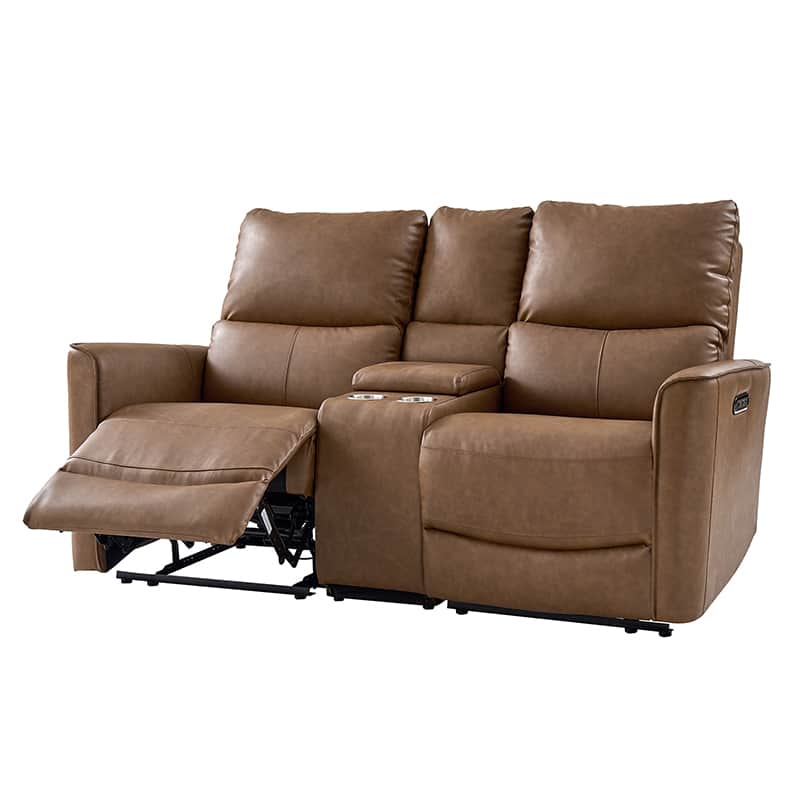 Celisha Power Reclining Sofa with Storage Console & Wide Seats - Modern Recliner Couch with USB Charging for Living Room, Home Theater & Family Room Comfort