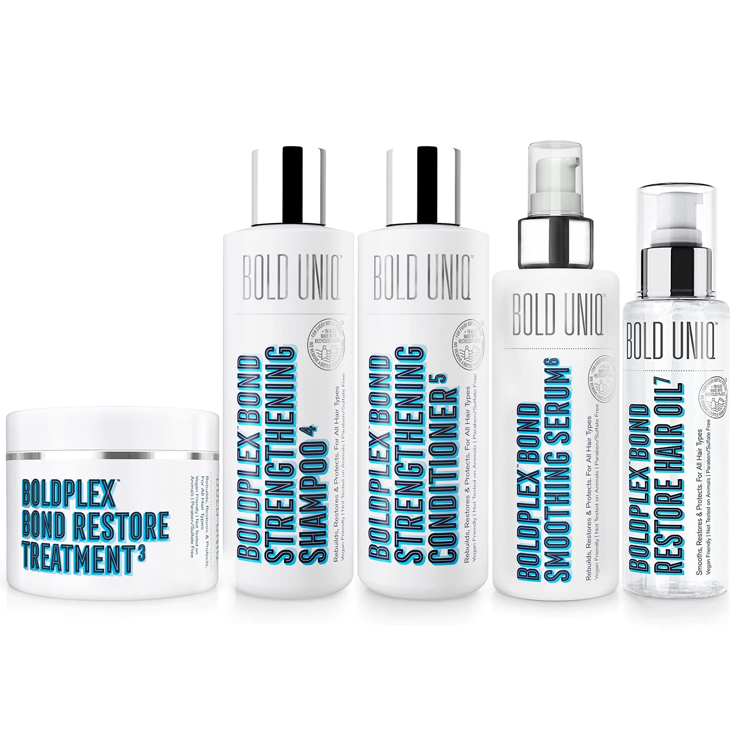 BoldPlex Complete Hair Care Set for Dry & Damaged Hair - Bond Repair Treatment, Shampoo, Conditioner, Serum & Oil - Hydrating & Protective Hair Therapy for Salon-Quality Results at Home | Perfect for Daily Use & Post-Color Treatment