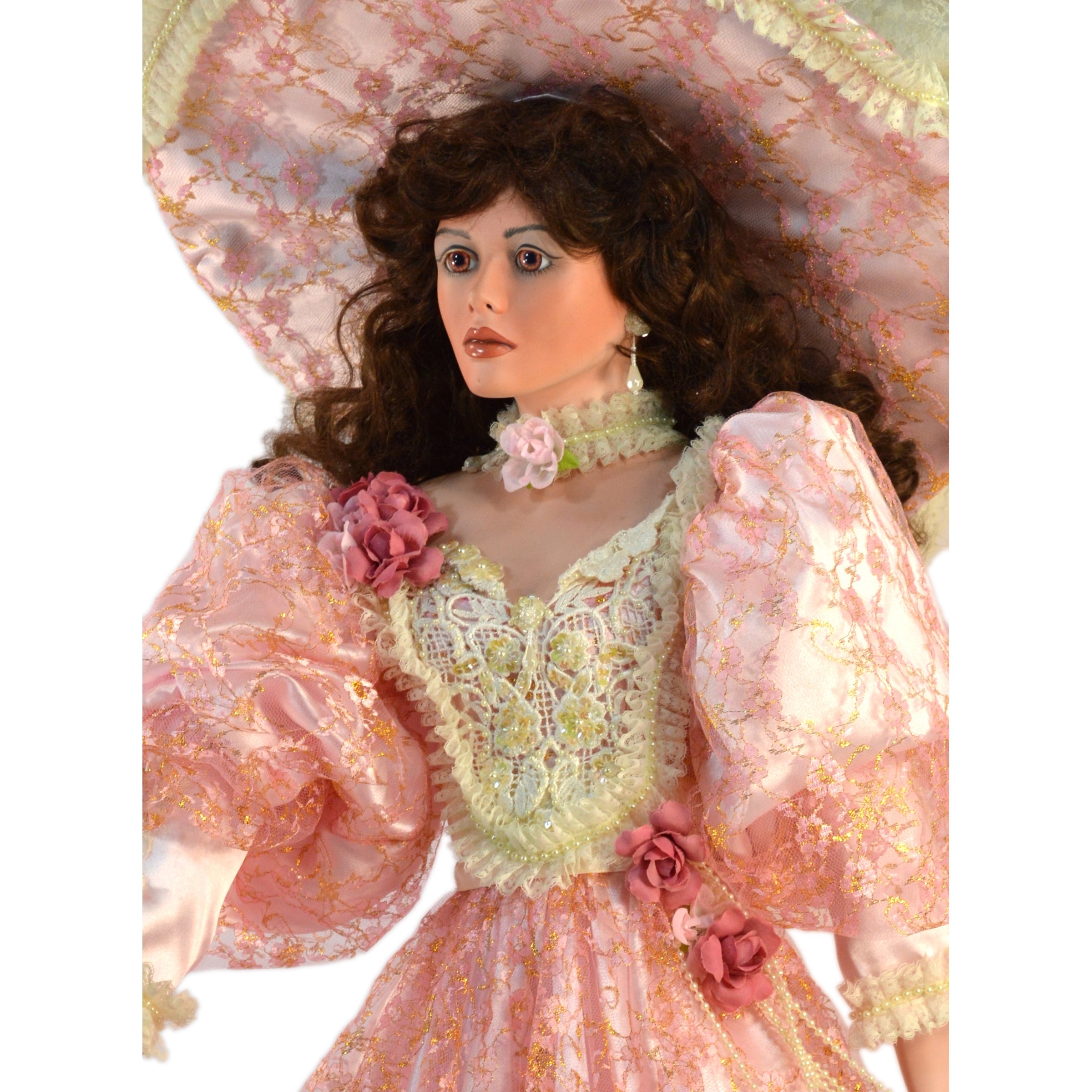 Limited Edition RUSTIE 42 Porcelain Doll Shenandoah in Pink Dress #207/2000 - Rare Collectible for Display & Gift Giving