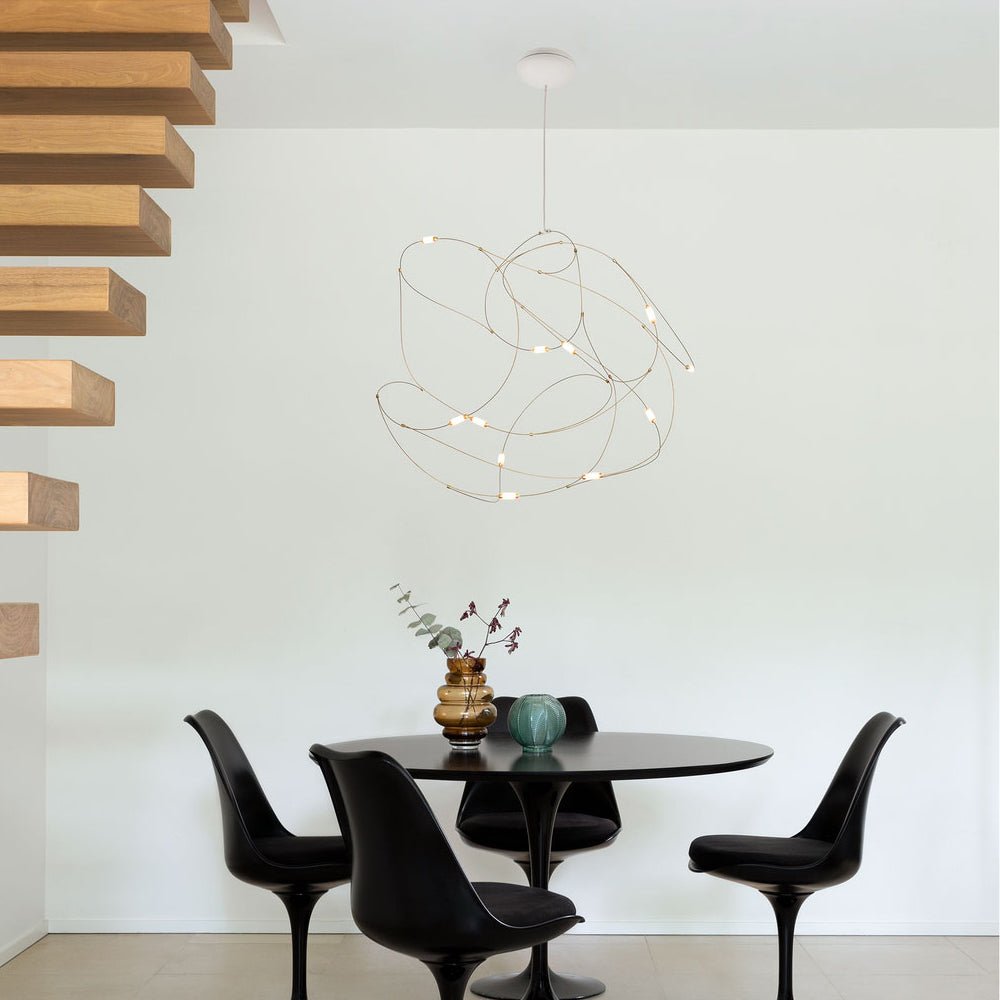 Modern Flock Pendant Light - Elegant Ceiling Hanging Lamp for Dining Room, Kitchen Island & Bedroom Decor - Adjustable Height LED Chandelier Lighting Fixture