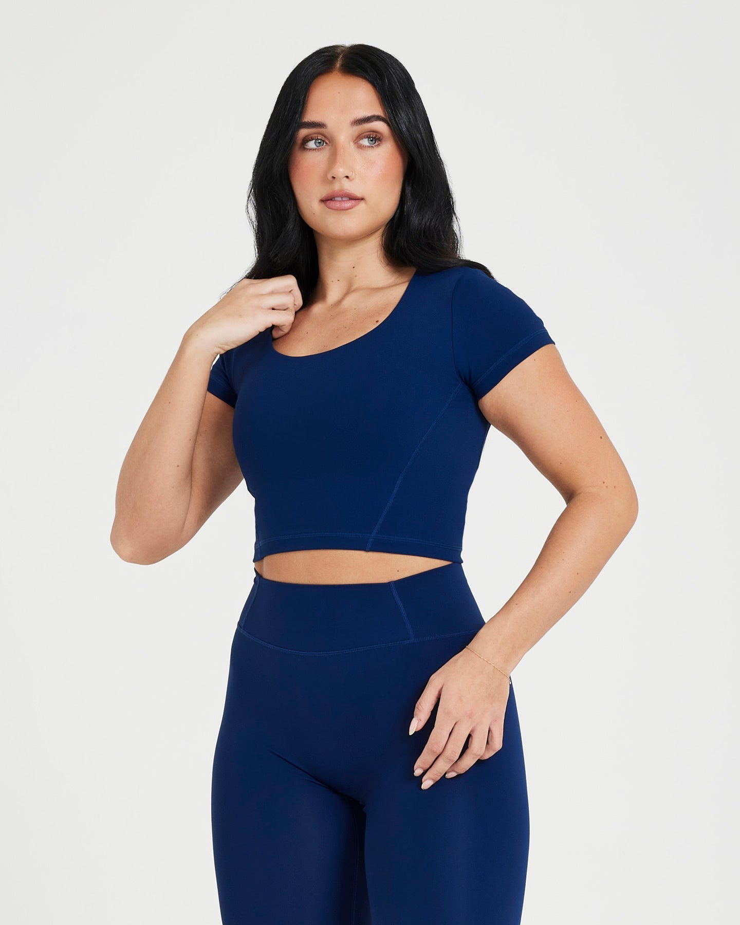 Timeless Crop Short Sleeve T-Shirt for Women | Midnight Black | Casual Summer Outfit, Streetwear Fashion, Gym & Lounge Wear