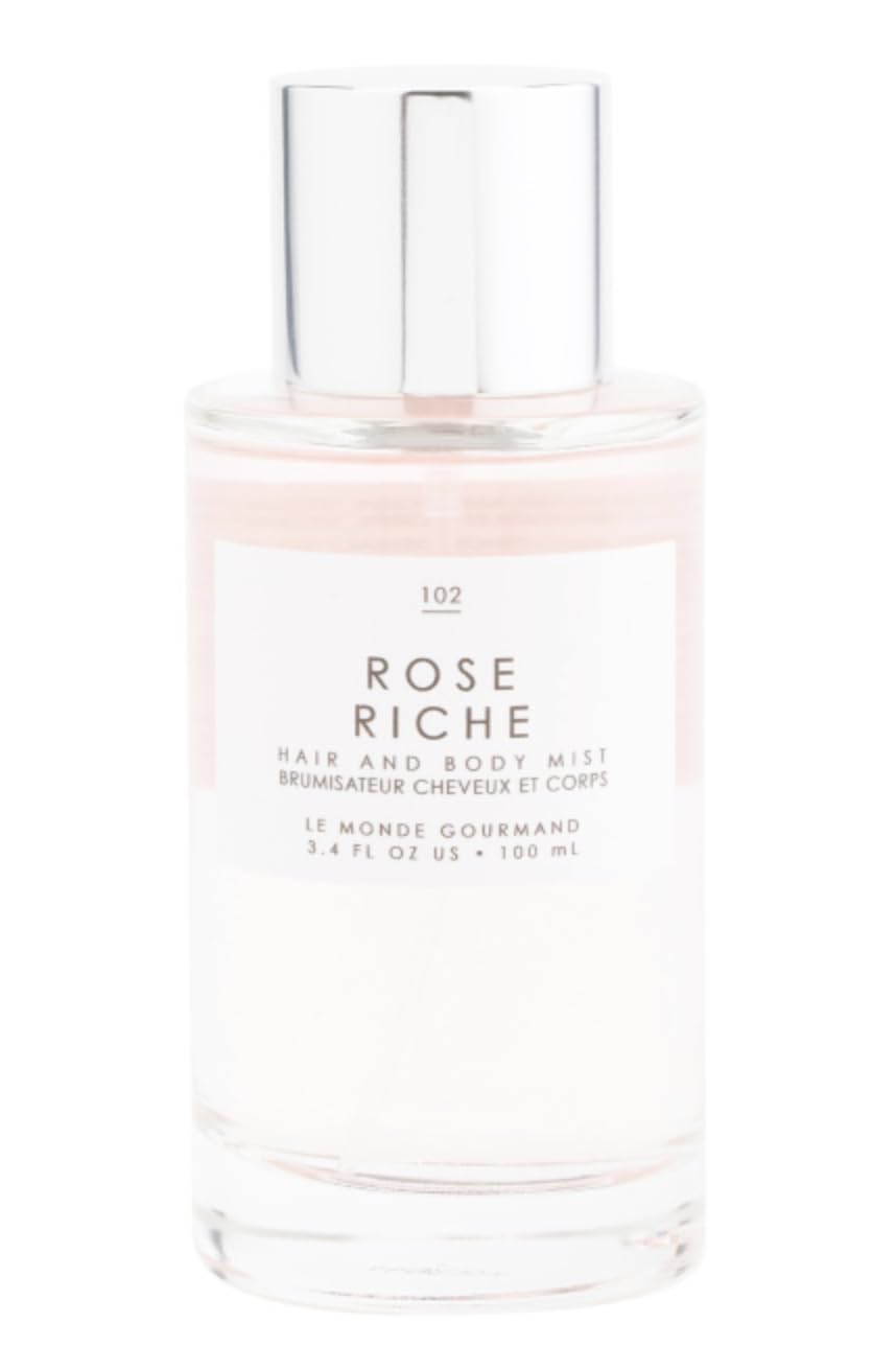 Tru Fragrance Gourmand Rose Riche Hair & Body Mist 3.4 oz - Floral Perfume Spray for Women, Long-Lasting Scent, Moisturizing Body & Hair Fragrance - Perfect for Date Night, Work & Special Occasions