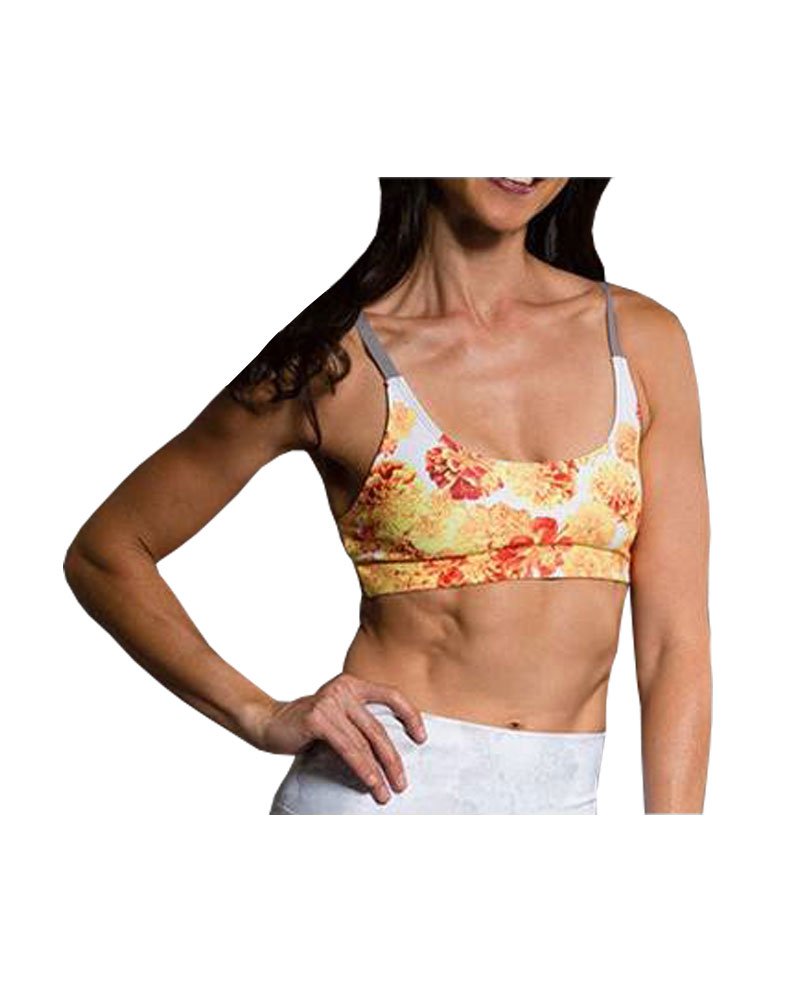 Onzie Graphic Elastic Back Bra 382 Varmala - Women's Yoga Sports Bra for Workout, Running & Fitness - Comfortable Stretchy Support for Active Lifestyles