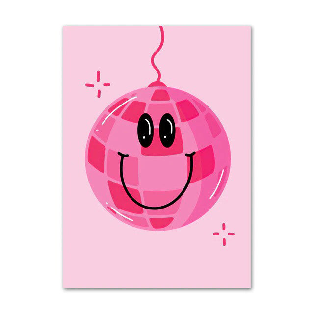 Trendy Hot Pink Girly Canvas Posters - Aesthetic Wall Art for Teen Girls' Bedroom & Dorm Room Decor