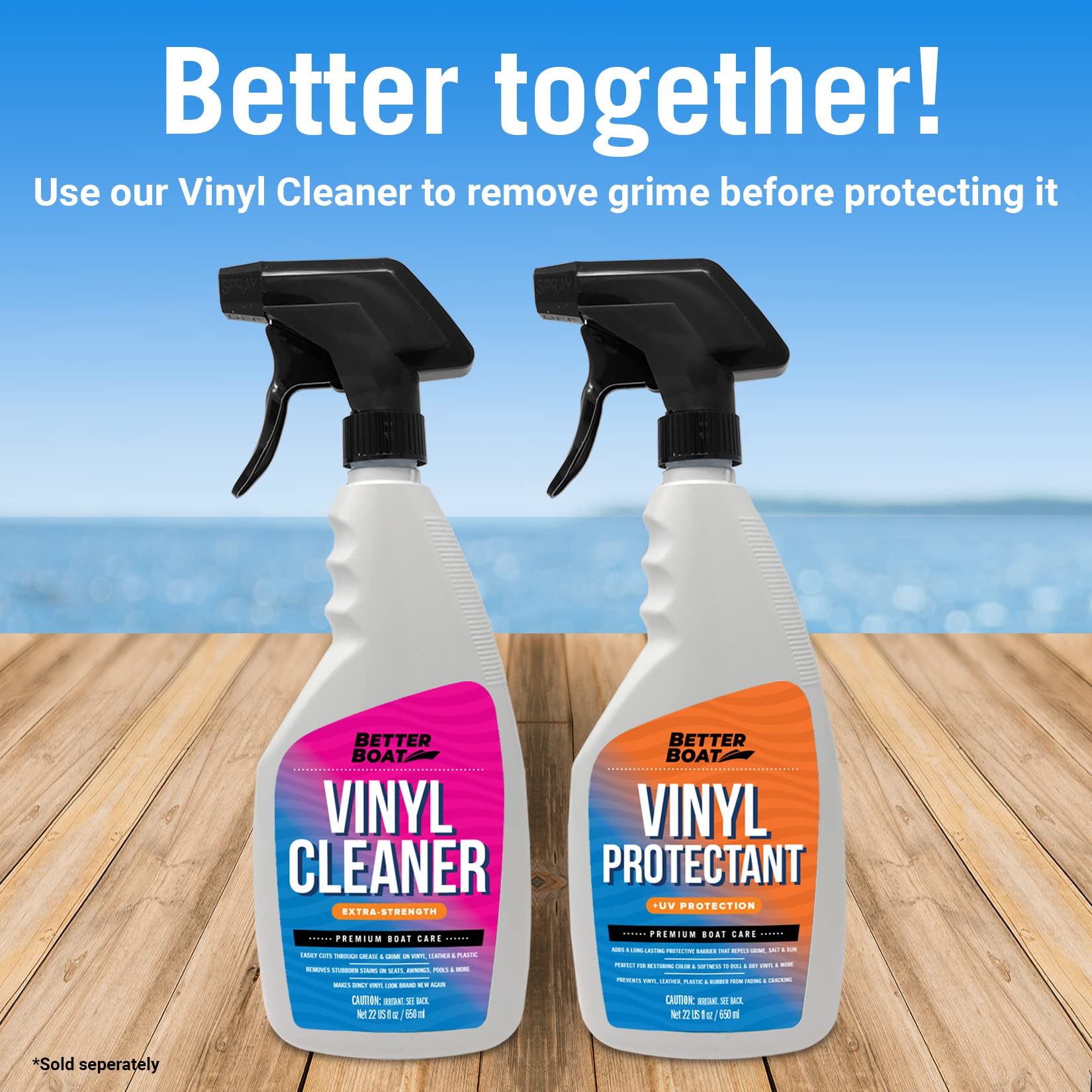Premium Marine Vinyl Cleaner & Protectant - Boat Upholstery, Seat & Pontoon Interior Cleaner - Effective Boat Cleaning Supplies & Conditioner for Long-Lasting Shine - Ideal for Boats, Yachts & Marine Windows
