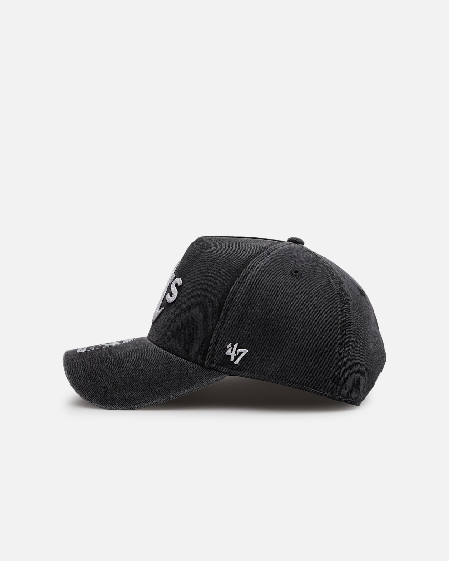 47 Brand Oakland Athletics 'Washed Black' Snapback Hat - Adjustable Baseball Cap for Men & Women - Perfect for Sports Games, Casual Wear & Fan Collections