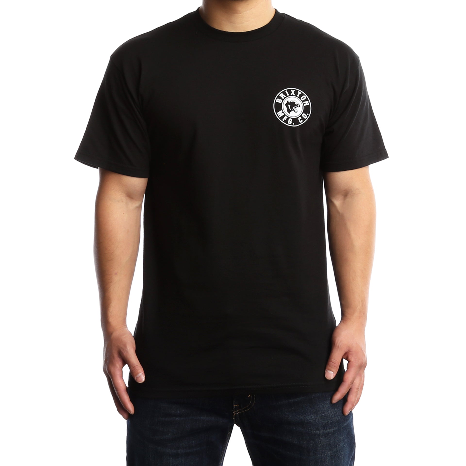 Brixton Prowler II Short Sleeve T-Shirt for Men - Soft Cotton Crew Neck Tee in Black | Casual Streetwear & Summer Outfits