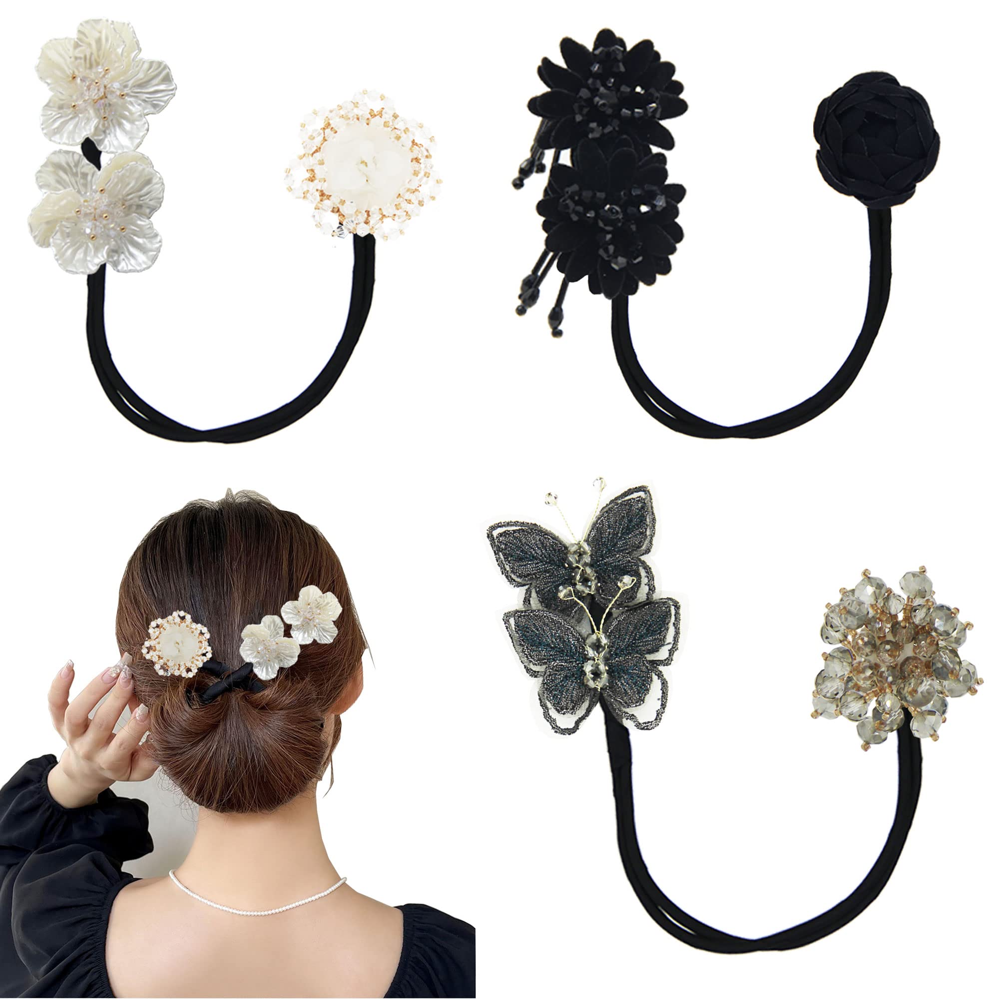 3-Piece Hair Accessory Set for Women & Girls - Round Bun Maker, Crown Hairstyle Shaper, Lazy Hair Curler Bun Clips (Style 3) - Perfect for Everyday Styling, Parties & Special Occasions